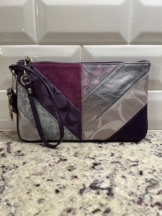 Coach Handbags - Coach Y2K Signature Patchwork Large Wristlet EUC
